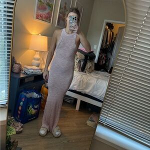 ALLISON NEW YORK Pink Multi Bodycon Slit Maxi Dress